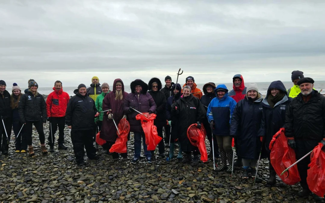 Businesses and Community Brave the Rain for Amroth Beach Clean